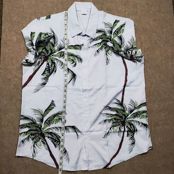 Vacation Palm Short Sleeve Button Up Shirt Mens Large #1 - Picture 5 of 6